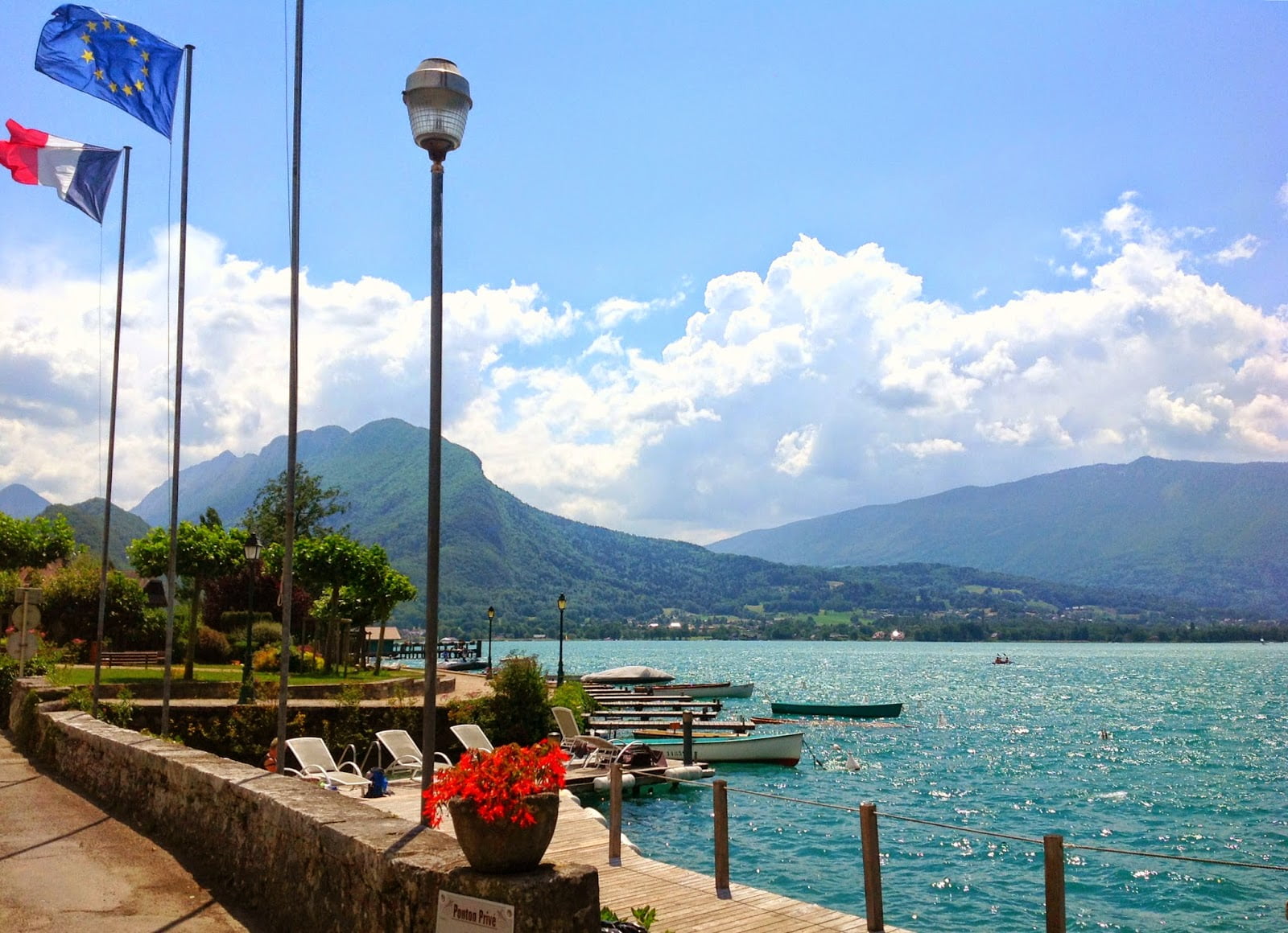 The lake that stretches from Annecy and goes around several villages including Talliores where it narrows into a cul-de-sac forming a hidden part of the lake.