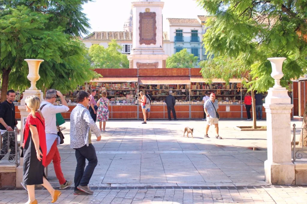 The pedestrian square in the old town of Malaga