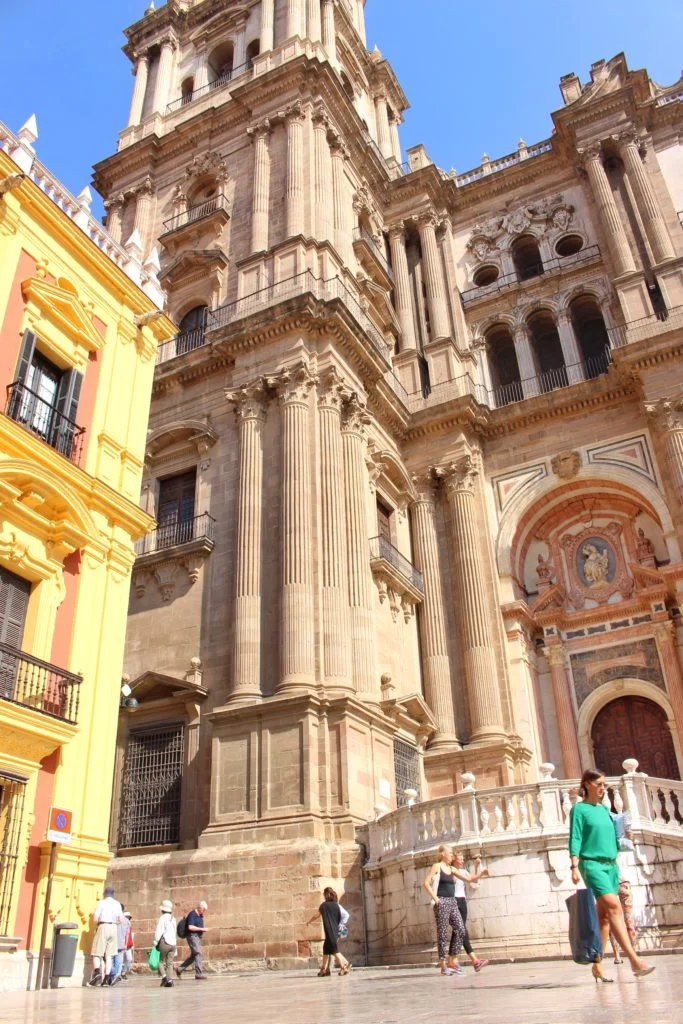 The church facade of Malaga Cathedral