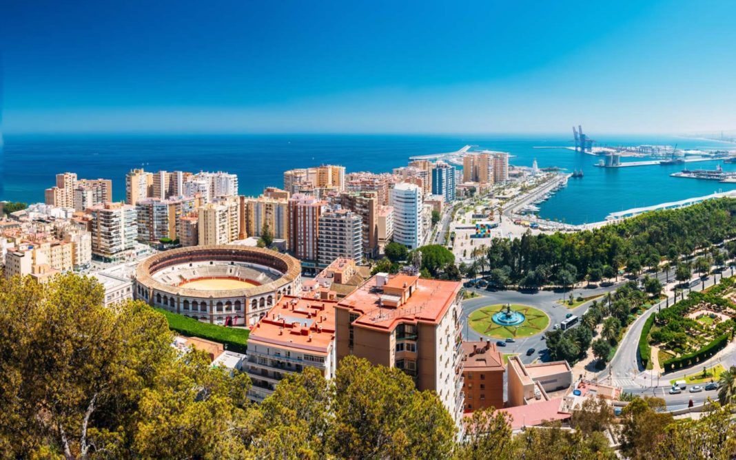 Panoramic view of the Malaga City