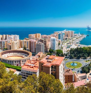 Panoramic view of the Malaga City