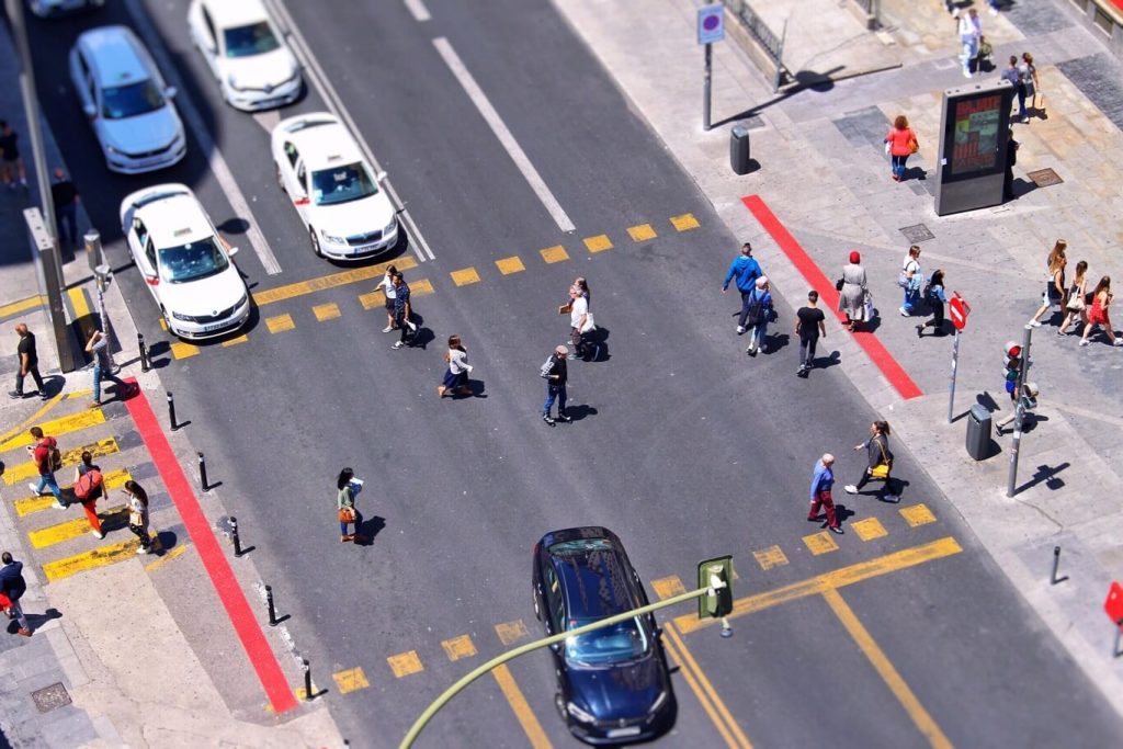 People crossing the streets