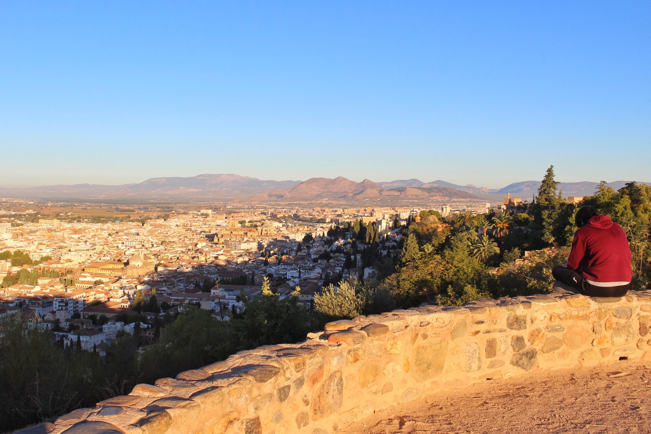 A hill over looking the city of Granada in Spain
