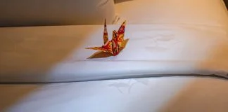 A Japanese origami feature in a Prestige Suite Room