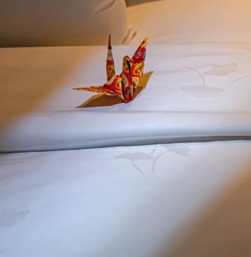 A Japanese origami feature in a Prestige Suite Room