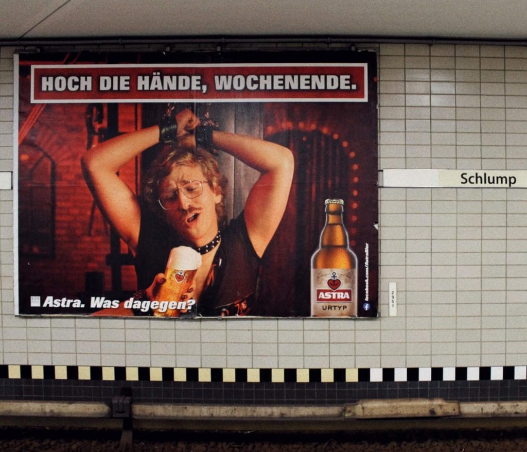 A metro stop in Hamburg