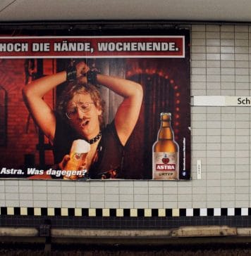 A metro stop in Hamburg