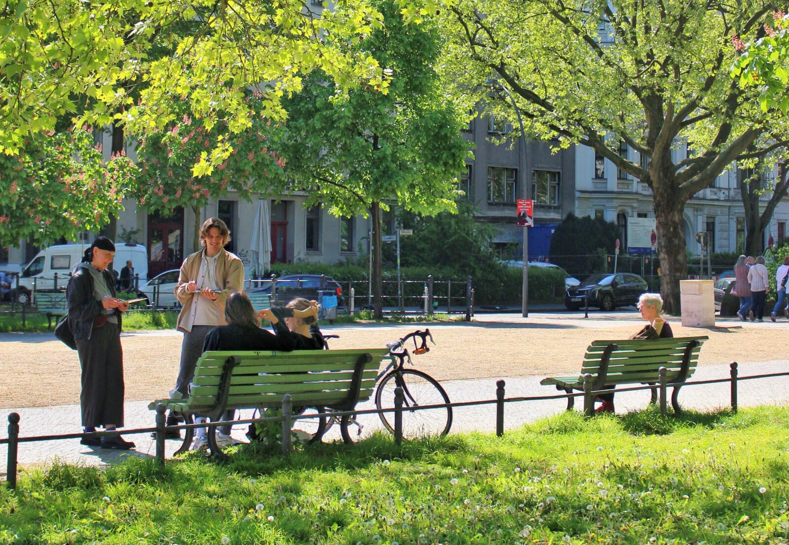 Berliners resting and lounging at a park