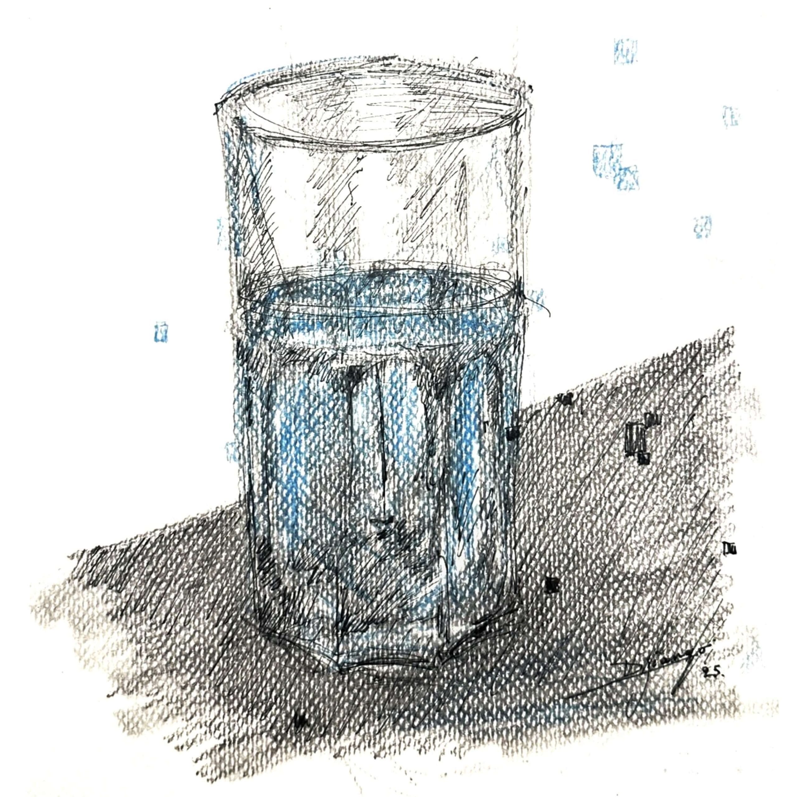 An illustration of a glass with a liquid drink in it