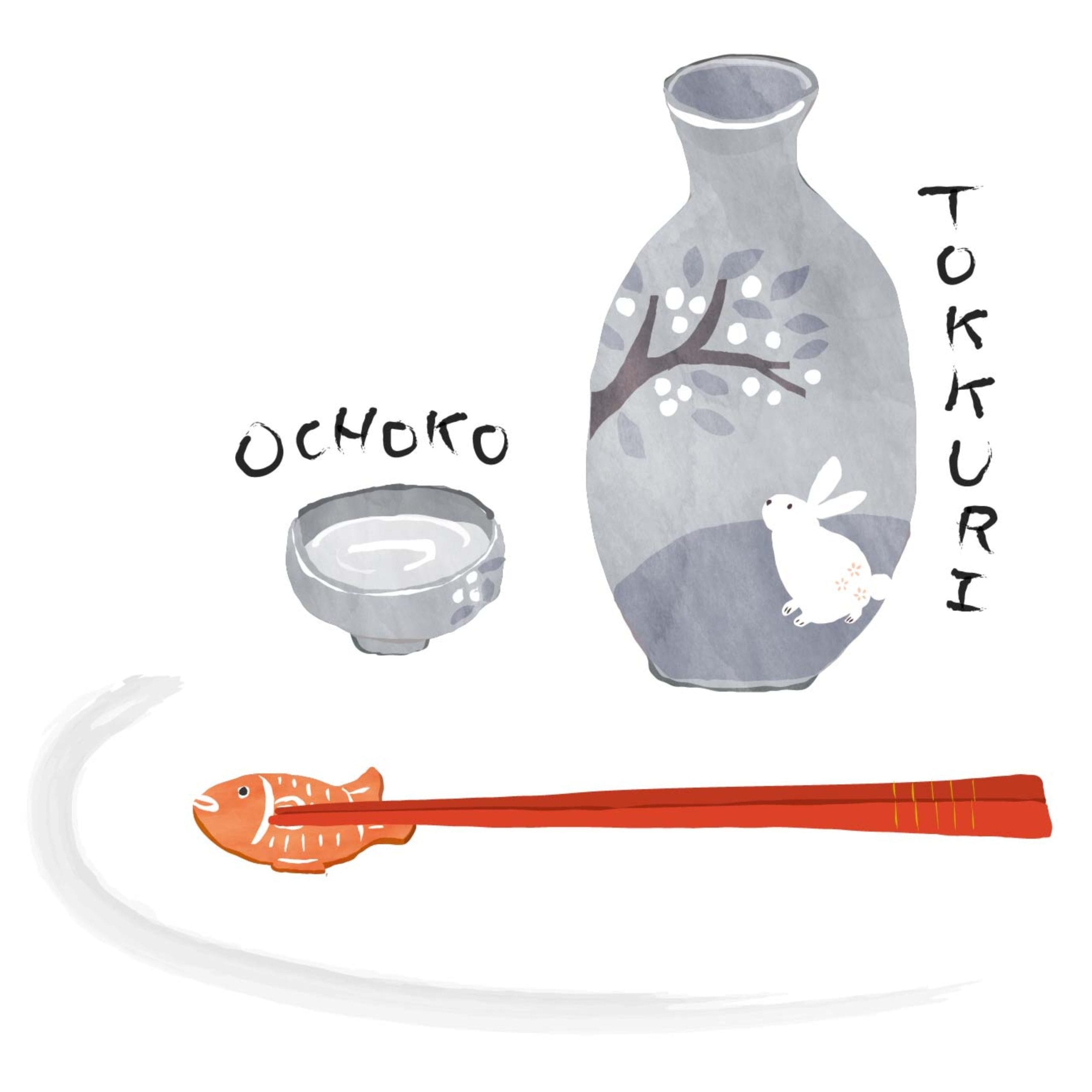 a sake cup and container
