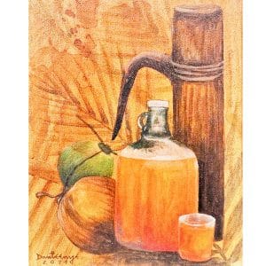 a painting of tuba or coconut wine